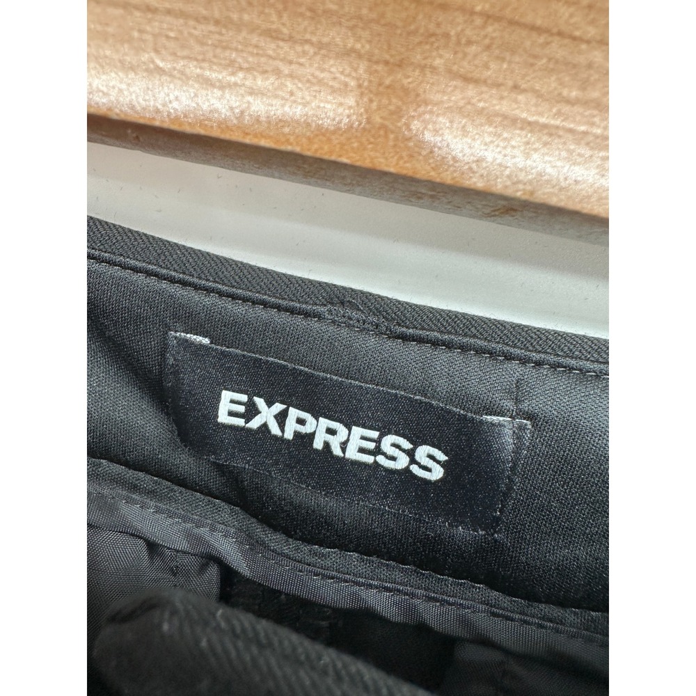 Express Editor Wide Leg Mid Rise Black Stretch Dress Pants Trousers Womens 4R - Picture 6 of 9
